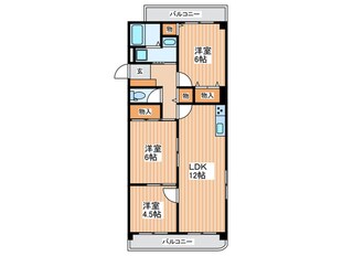 ソレイユ二番館の物件間取画像